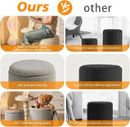 Round Ottoman with Storage Set of 2-Upholstered Sherpa Vanity Stool - Image 4