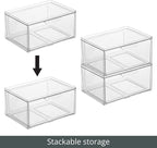 mDesign Plastic Wide Stackable Kitchen Storage Organizer Bin Containers - Image 5