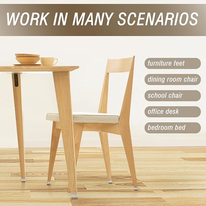 BUMACO Chair Leg Floor Protectors Rectangle Chair Leg Protectors - Image 5