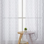 Aiyufeng White Sheer Curtains 45 Inch Length 2 Panels Set, Farmhouse Clip - Image 3
