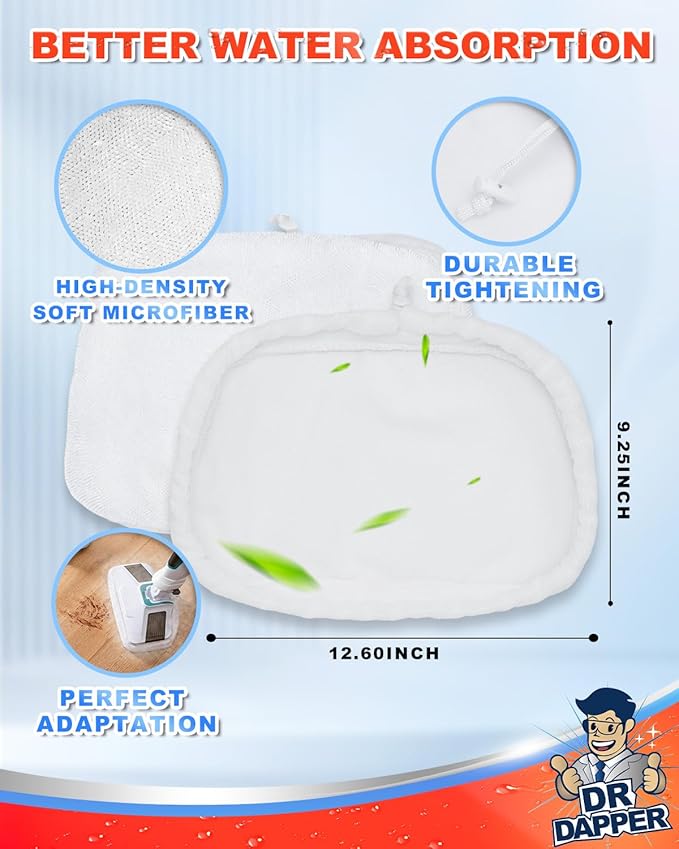 DR DAPPER 6 Pack SMP01 Steam Mop Pads Compatible - Image 3