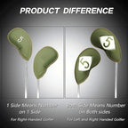 FINGER TEN Premium Synthetic Leather Stylish Iron & Wedge Golf Head Covers - Image 2