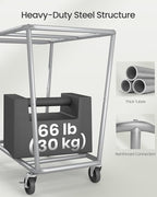 SONGMICS Laundry Basket with Wheels, 50.2 Gallons, 2-Section Rolling Laundry - Image 4