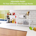 Expandable Cabinet Shelf Organizer Rack, Stackable Kitchen Counter Storage - Image 2