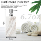 White Marble Soap Dispenser for Bathroom and Kitchen Countertop - Image 5