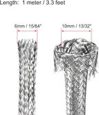 uxcell 3.3Ft - 15/64 Inch 304 Stainless Steel Sleeving Expandable Hose Cover - Image 2