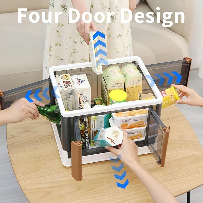 HAIXIN Closet Organizers and Storage, 4 Doors Opening Stackable Storage Box - Image 2