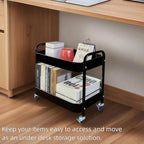 2 Tier Rolling Cart with Wheels - Image 2