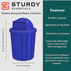 42 Gallon Slatted Circle 100% Recycled Plastic Commercial Outdoor and Indoor - Image 2