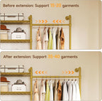 ONBRILL H3 Wall Mounted Closet System, Expandable Industrial Pipe Clothes Rack - Image 5