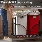 Dual Under Sink Trash Can Heavy Duty Pull Out Trash Can Under Cabinet, Fits - Image 4