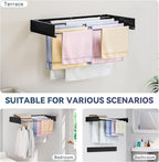 APEXCHASER Wall Mounted Clothes Drying Rack, Laundry Drying Rack Foldable - Image 5