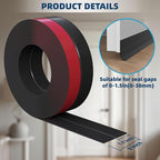 Heavy-Duty 10 ft x 3 in Weather Stripping, Extra Thick 2mm Door Draft Stopper - Image 2