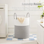 Laundry Basket, Woven Cotton Rope Laundry Hamper, 100L - Image 2