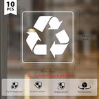10 Pack Recycle and Trash Clear Stickers 3×3 Inches Vinyl Transparent - Image 3