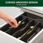 Bellsal Black Utensil Organizer 10 Inch Silverware Tray - Image 6