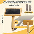 2 Pcs Large Wooden Wool Carders, Needle Felting Carding Brushes Tools - Image 2