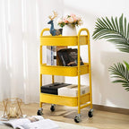 AGTEK Makeup Cart, Movable Rolling Organizer Cart, 3 Tier Metal Utility Cart - Image 4