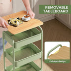 3 Tier Rolling Cart with Table top, Metal Rolling Utility Cart, Sturdy Storage - Image 3