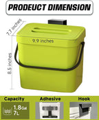 Countertop Compost Bin Kitchen, 1.8 Gallons Hanging Trash Can - Image 2