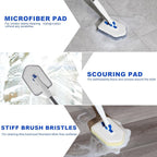 Tile Tub Scrubber Brush with 52-inch Adjustable Long Handle 3-in-1 Rotatable - Image 4