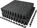 AIRHOP 0.56in Thick 48 Sq Ft Exercise Equipment Mats, 12 Tiles Upgraded Rubber by Airhop