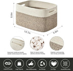 Storage Basket, Woven Baskets for Storage, Cotton Rope Baskets for Organizing - Image 2
