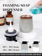 INGOFIN Ceramic Foaming Soap Dispenser -12oz Foam Hand Soap Dispenser Bathroom - Image 3