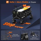 38"L Collapsible Wagon Cart Foldable, 460lbs Weight Capacity 220L Heavy Duty - Image 8