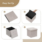 Athena Collection 15" Storage Ottoman Bench Folding Bench - Image 8