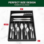 Bellsal Black Utensil Organizer 12.5 Inch Silverware Tray - Image 3