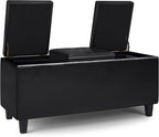 SIMPLIHOME Avalon 42 inch Wide Contemporary Rectangle Tray Storage Ottoman - Image 5