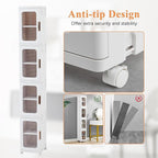 VECELO 4-Tier Tall Narrow Storage Cabinet - Image 5