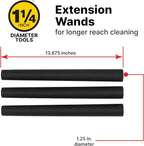 Shop-Vac 9061400 1.25 Inch Diameter Extension Wands, 3-Piece Set, Durable Black - Image 3