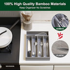 Bellsal Grey Utensil Organizer 10 Inch Silverware Tray - Image 4