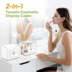 50 PCS Disposable Face Towel Holder, Acrylic Cosmetic Container - Image 4
