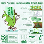 ECOLipak 13 Gallon Compostable Trash Garbage Bags, US BPI ASTM D6400 and OK - Image 3