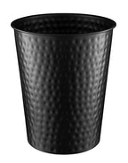 Monarch Abode Black Hand Hammered Metal Wastebasket by MonarchAbode
