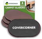 Furniture Sliders for Carpet 4 PCS by COVERCORNER