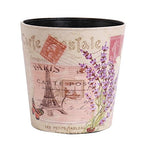 PU Leather Small Trash Can Wastebasket, Round Garbage Container Basket by Unknown