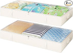 2-Pack Under Bed Storage, 6 Inches Tall Closet Organizers and Storage Bins by Makestorageclosetolife