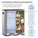 KUK 60 Liter / 16 Gallon Dual Trash Can - Image 3