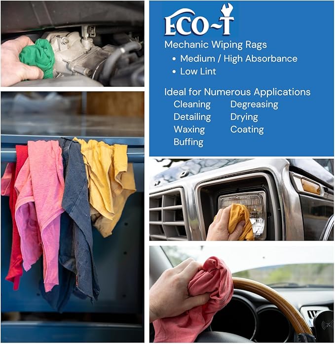 4 Lb Bag Eco-T Mechanic Shop Rags - Image 4