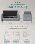 SONGMICS Storage Bench with Armrests, Ottoman - Image 3
