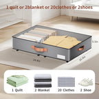 Under bed Storage With Wheels, Low profile 5.5 inches Height Storage Bins - Image 3
