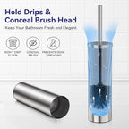 DOWRY Stainless Steel Freestanding Toilet Bowl Brush and Holder - Image 5