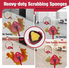 2 Pcs Spin Mop Replacements Scrub Brush and 1 Mop Base - Image 3