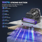 Mattress Vacuum Cleaner, 16Kpa Bed Vacuum Vleaner 253.7nm UV-C Light, 145°F Heat - Image 2