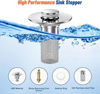 2PC Bathroom Sink Stopper Hair Catcher, Pop Up Sink Drain Filter - Image 6
