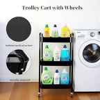 3 Tier Rolling Storage Cart for Kitchen Storage & Laundry Room Organization - Image 3